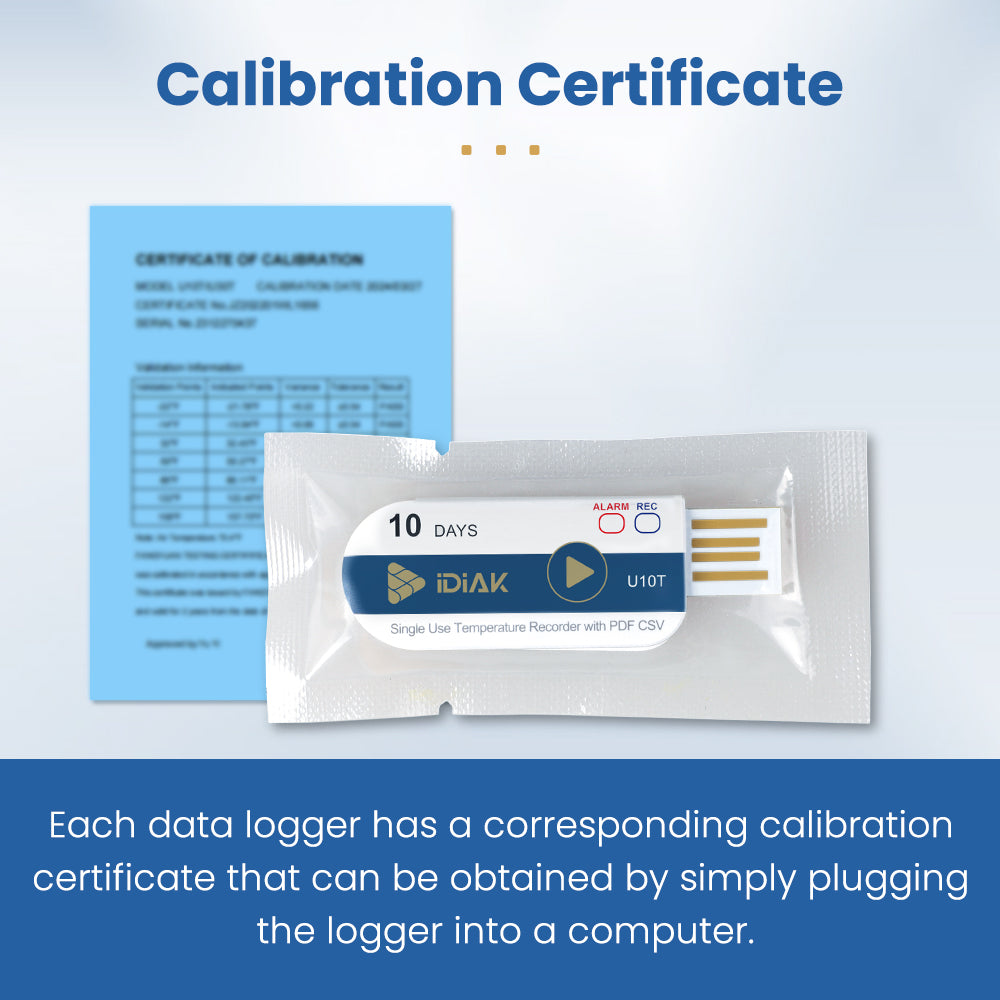 iDiAK U10T USB Temperature Data Logger Single Use PDF/Excel 10 Days Cold Chain Transportation Fresh Tag