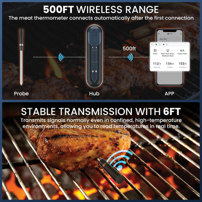 iDiAk CP10 New Gen Wireless Meat Thermometer for Grilling and Smoking