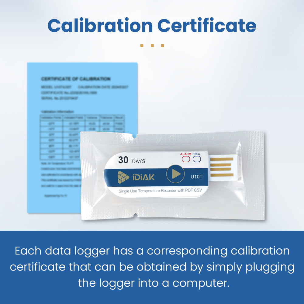 U30T USB Temperature Data Logger Single Use PDF/Excel 30 Days Cold Chain Transportation Fresh Tag